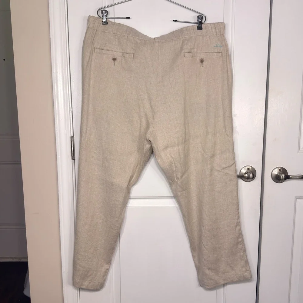 Tommy Bahama Linen Blend Drawstring Pants Tan Beige Relaxed Beach 2XLB